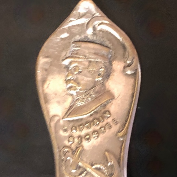 US Battleship Maine souvenir silver teaspoon commemorating Captain Sigsbee 1898 - Picture 7 of 10